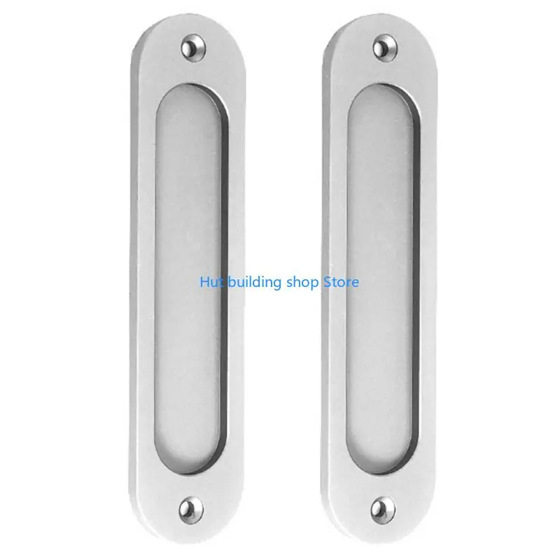 T21C 2Pcs Embedded Handle Wooden Door Push Pull Handles Replacement Hardware