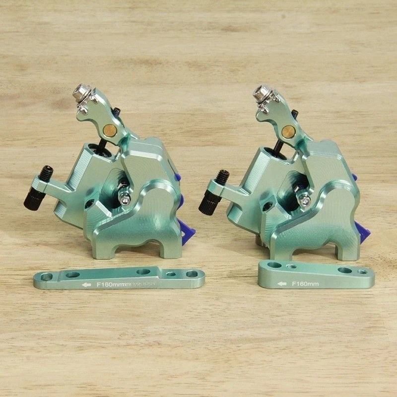 Road car line pull four piston flat clamp, hydraulic bilateral brake CNC flat oil disc brake