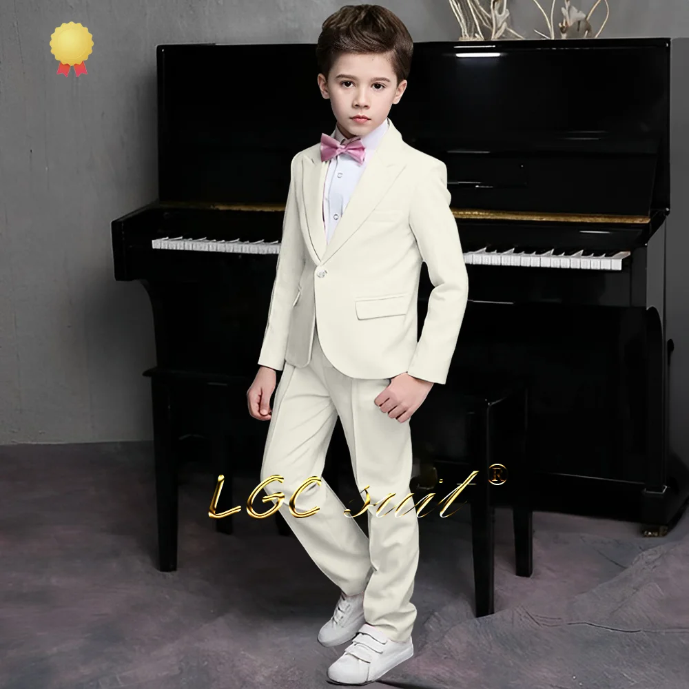 Boy\'s wedding performance pink customized suit 2-piece suit (blazer and trousers) suitable for children aged 2 to 16 years old