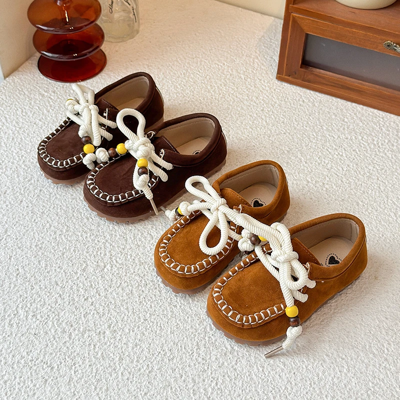 Children Loafers Non‑Slip Kids Casual Moccasin Shoes Retro Style Boys Girls Flats Shoes Soft Sole Spring Autumn New