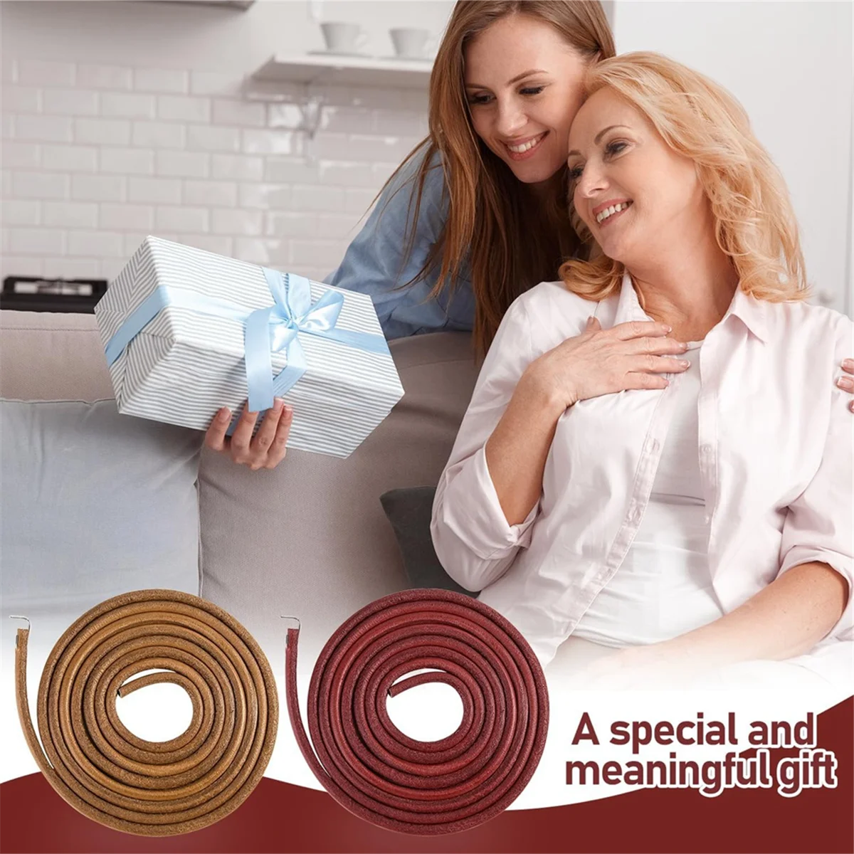 ABJZ 6PCS Treadle Sewing Machine Belt, 72 Inch 3/16 Inch Replacement Leather Belt with Hook for Singer/ Sewing