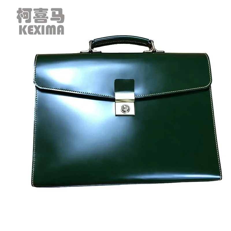 jiangxin new arrivals  horse hip skin men briefcase  Pure manual  custom  business  horsehide  male  handbag man leather bag