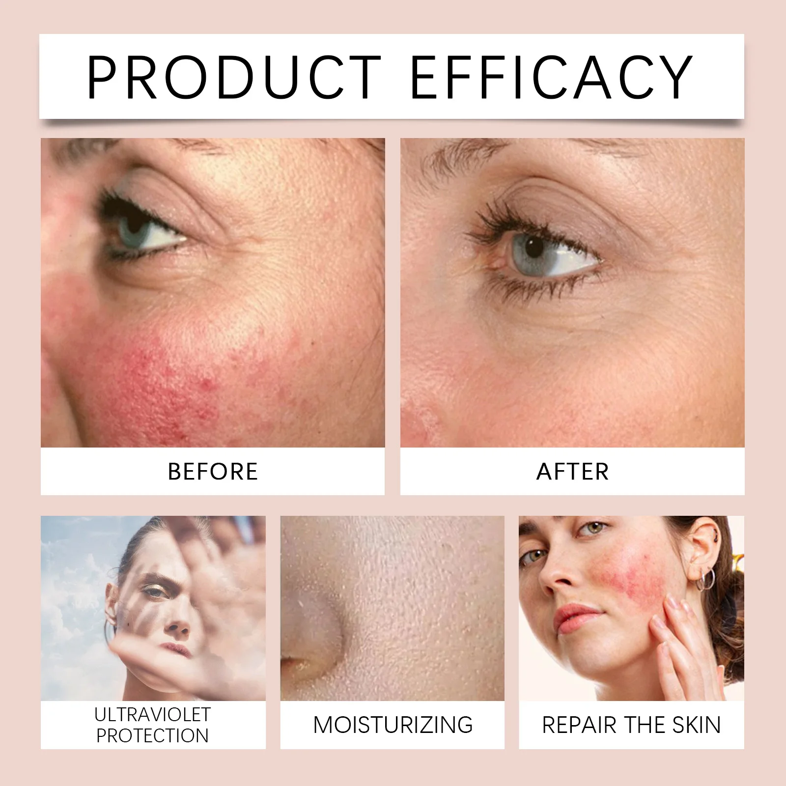 Jaysuing 40g Isolation Sunscreen Tri-Color Cream Waterproof Sweatproof Makeup Foundation Natural Makeup Base Cream Long Lasting