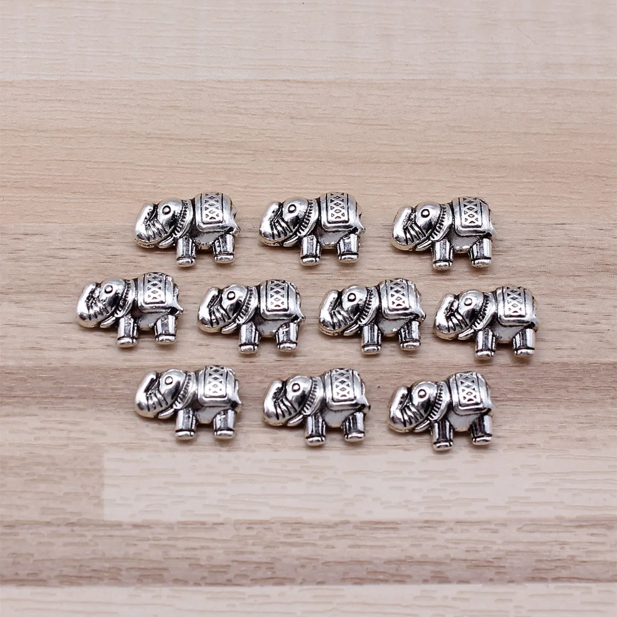 IFOCUS 10pcs/Lot Elephant Small Hole Beads For DIY Jewelry Making Zinc Alloy 12x9mm/0.47x0.35inch