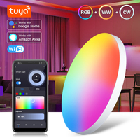 Tuya Smart LED Ceiling Light 40W RGB+WW+CW Dimmable Lamp AC 220V Voice Control Round Ceiling Lights Works with Alexa Google Home