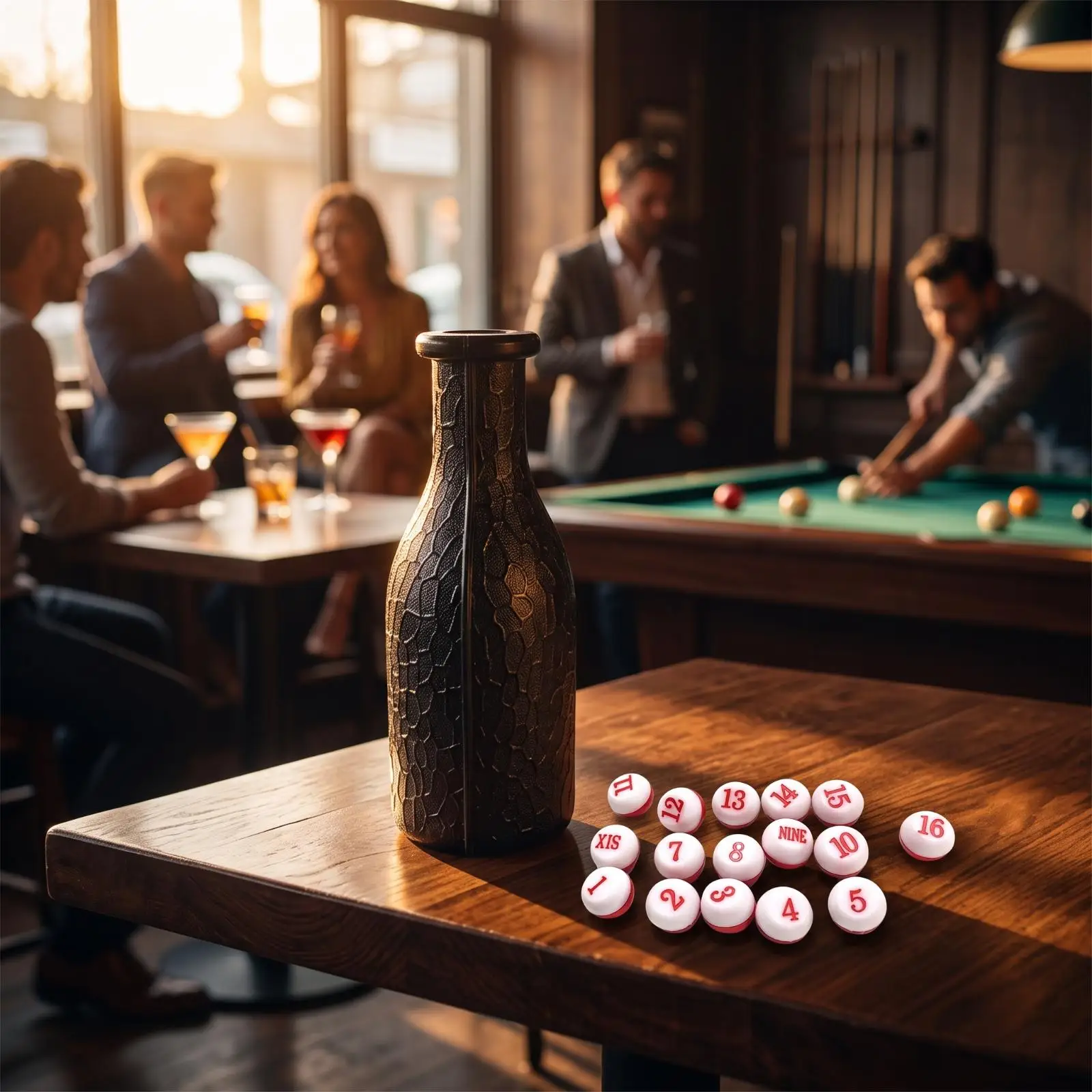 Pool Pool Bottle Polypropylene Billiard Bottle with Dice Sturdy for Taverns