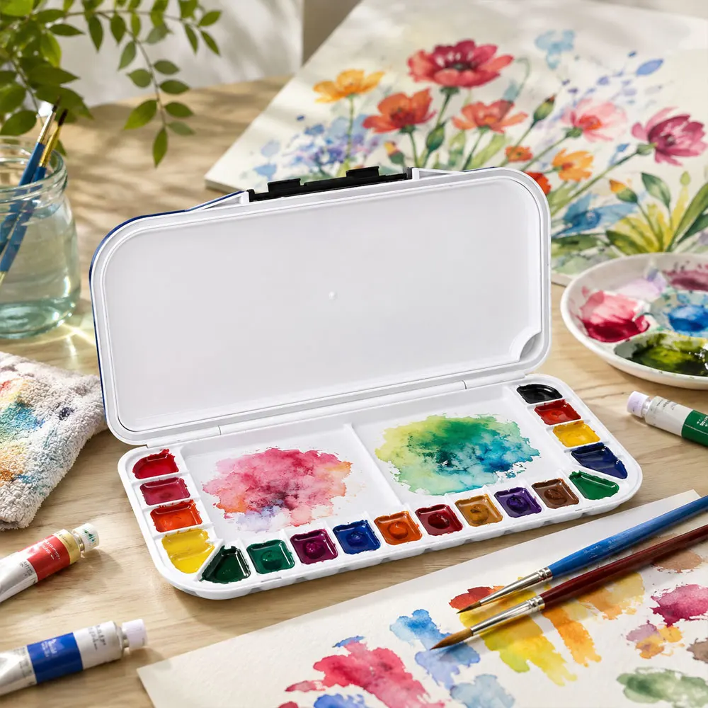 paleta-de-pintura-dobravel-e-hermetica-com-18-compartimentos-2-areas-de-mistura-e-bandeja-removivel-para-pintura-em-aquarela-guache-e-acrilico