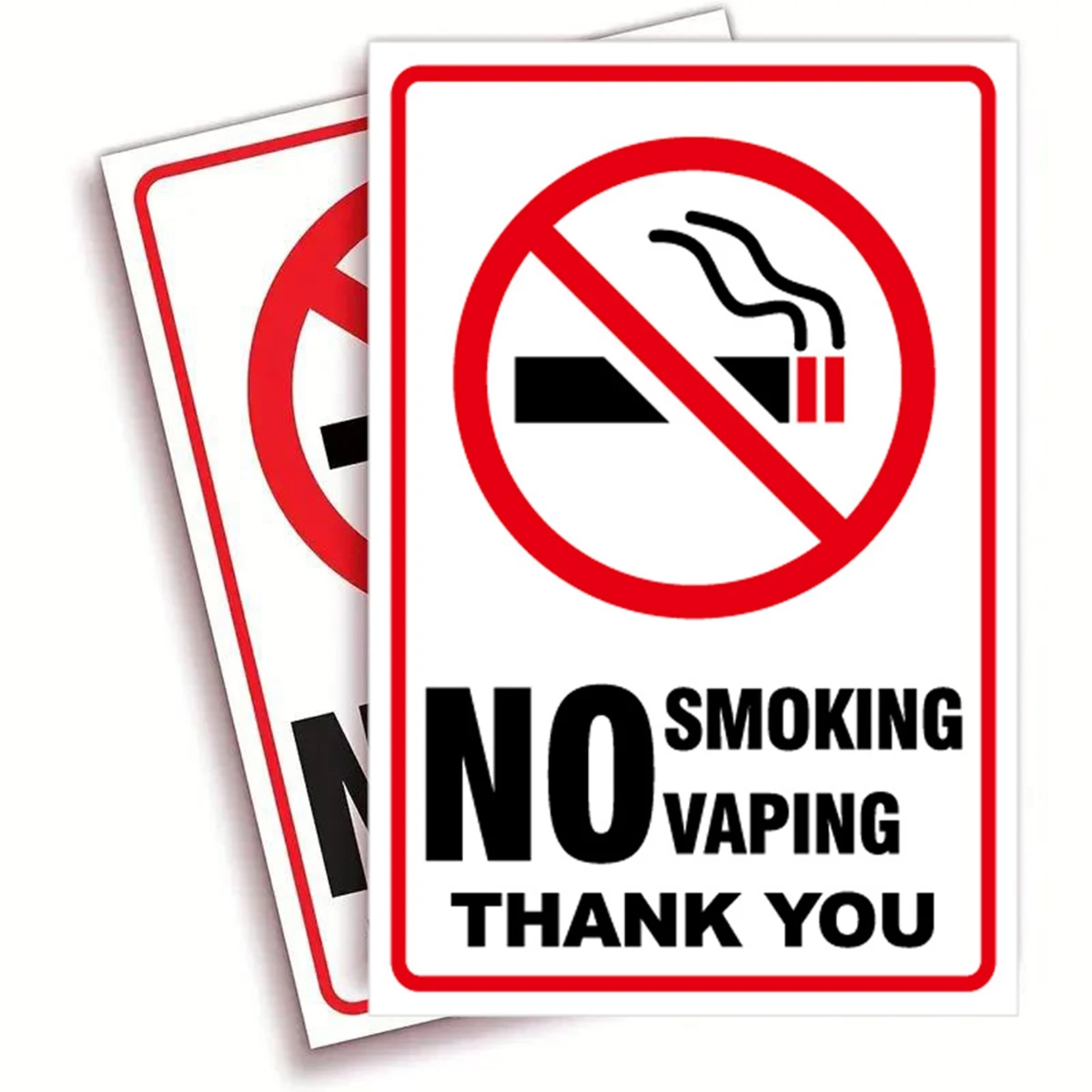 No Smoking No Vaping Sticker Sign - 5 Pack 4.7x10 inch – No Smoke Labels for House,Home & Business