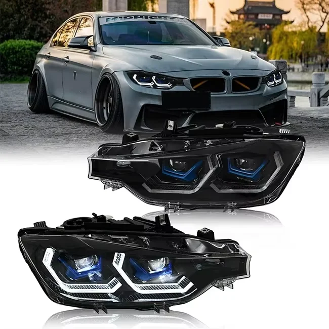 LED Angel Eyes Headlight  For BMW F30 F35 318 320 325 328 330 335 2013-2018 Year