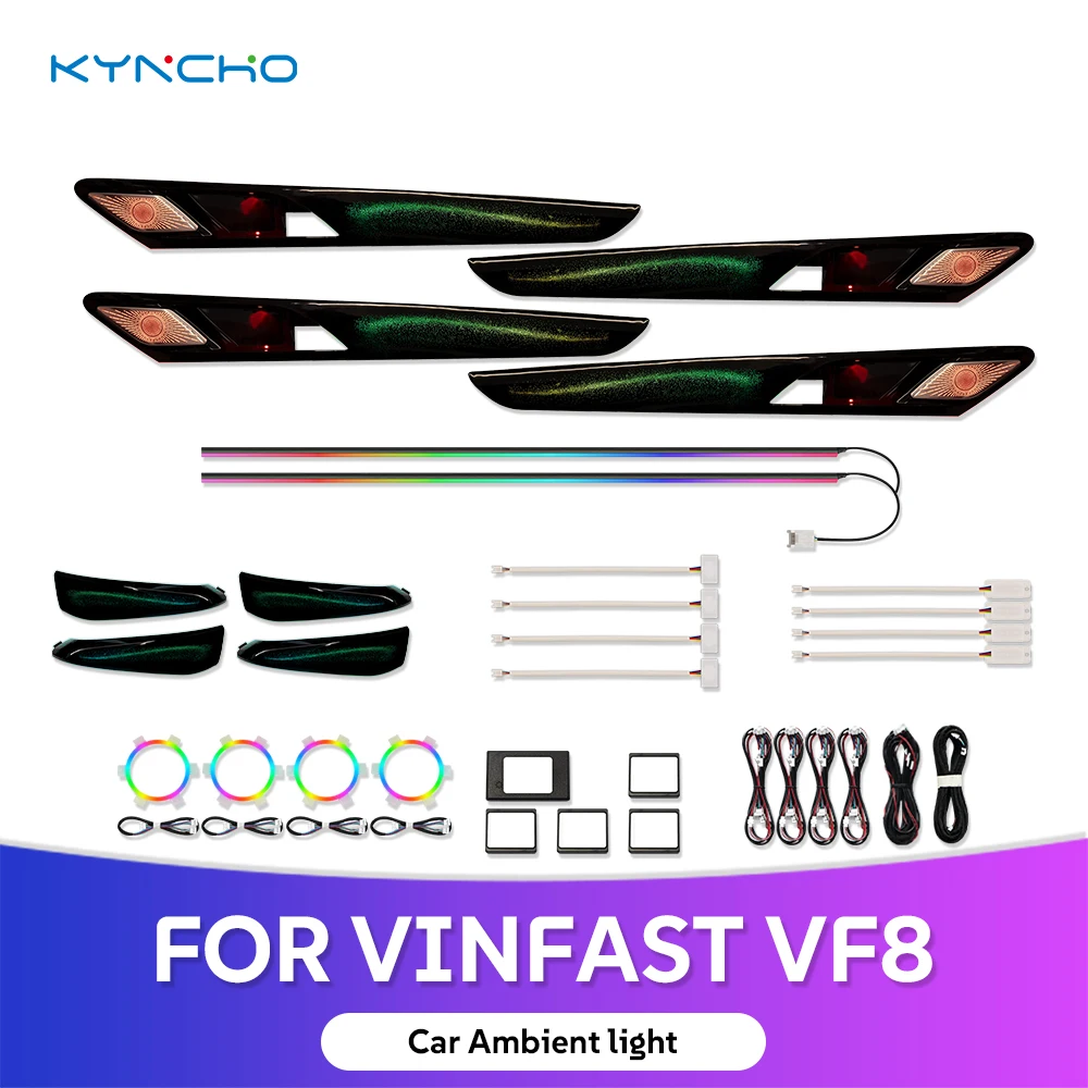 for VINFAST VF8  LED Smart Car Ambient Light Dimmable Neon Light Symphony Interior Specific Intelligent Flowing Auto Lighting