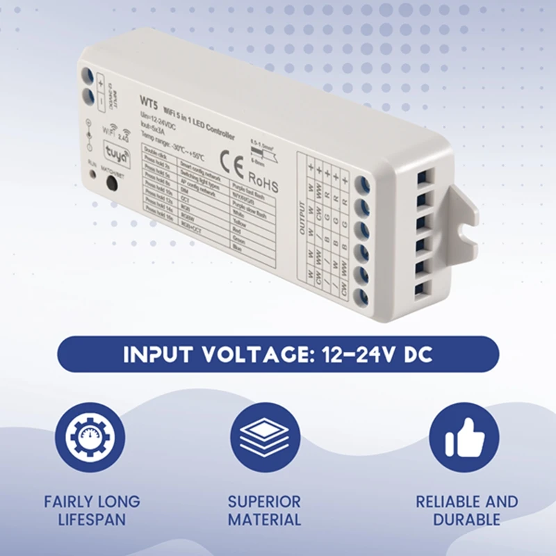 LED 컨트롤러 Tuya LED 컨트롤러 5 in 1 디머 CCT RGB RGBW RGBWW RGBCCT