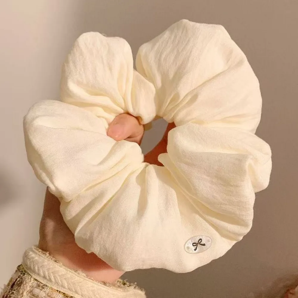 Conjunto de diadema de tela de gran tamaño, 1/2 Uds., nicho bonito y fresco, esquema de Color amarillo y blanco y diseño plisado para un estilo callejero diario