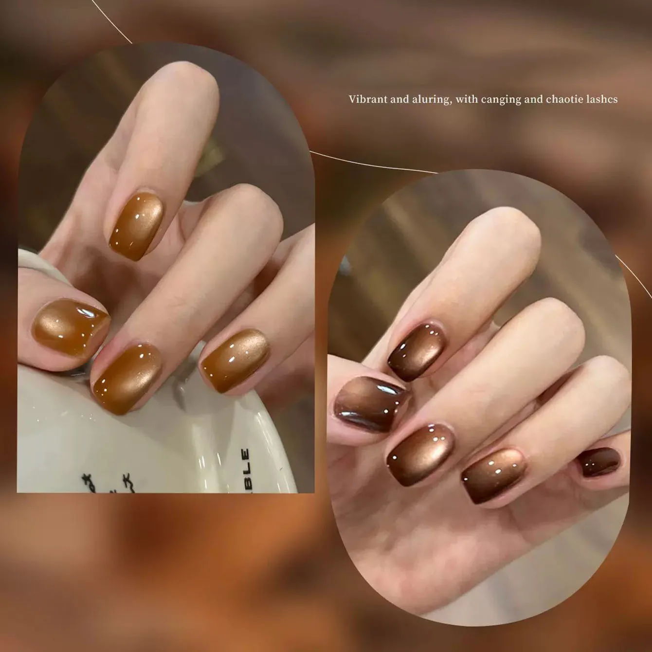 MN 10ML ยาทาเล็บเจลลายคริสต์มาสสุดน่ารัก สีแดง สีดำ ขายดี ซีรีส์ Ankora Red Glass Beads สีน้ำตาล