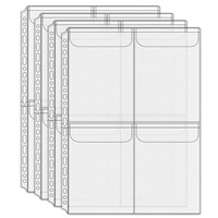 A4 Binder Pockets Zipperless Cash Envelopes Multi Pocket Binder Sleeves with Top Flap Binder Pouches Loose Leaf Inserts Folder