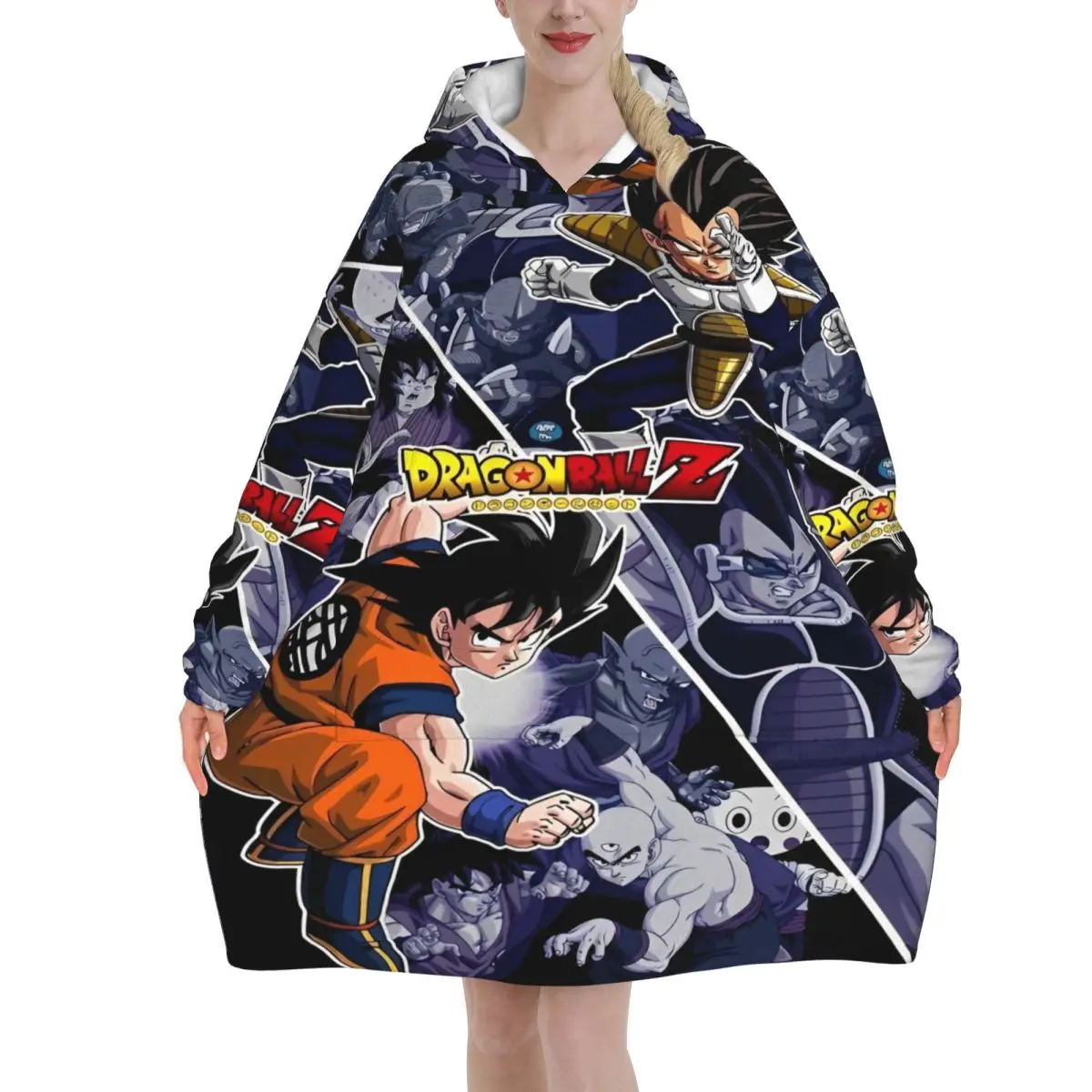 

Одеяло Dragon Ball DragonBall в стиле аниме, толстовка, носимое одеяло, большое с карманом, теплый спальный мешок, мягкий уютный комбинезон
