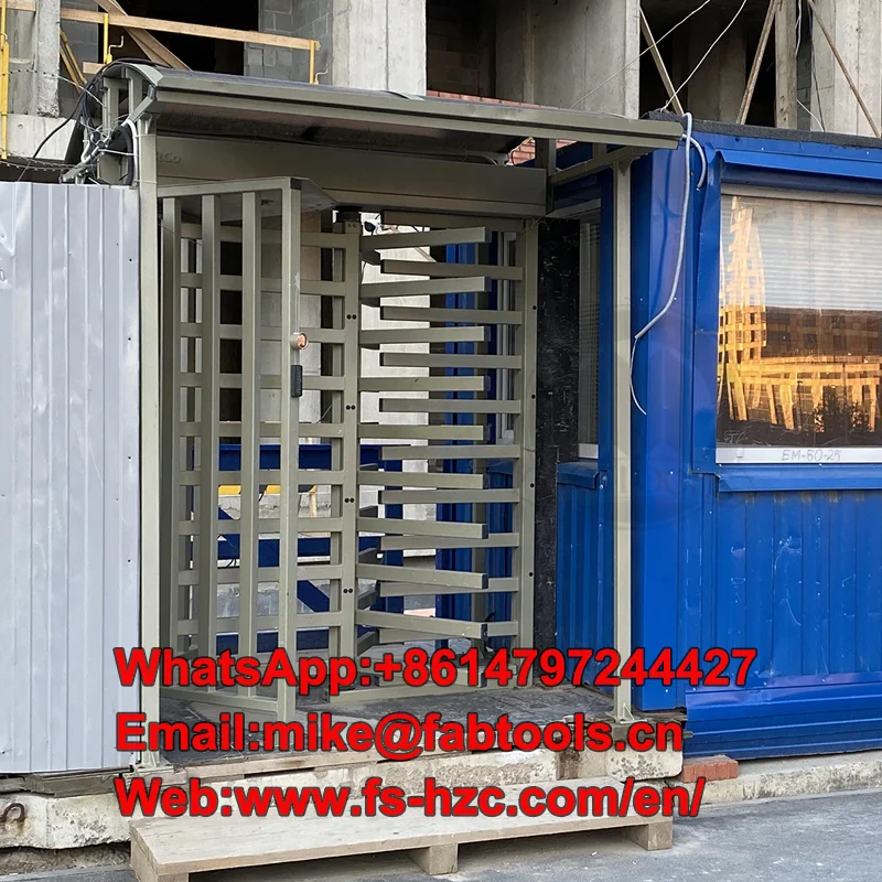 

High Security People Flow Double Channels Customized Access Control System for Construction Site Full Height Turnstile Gate
