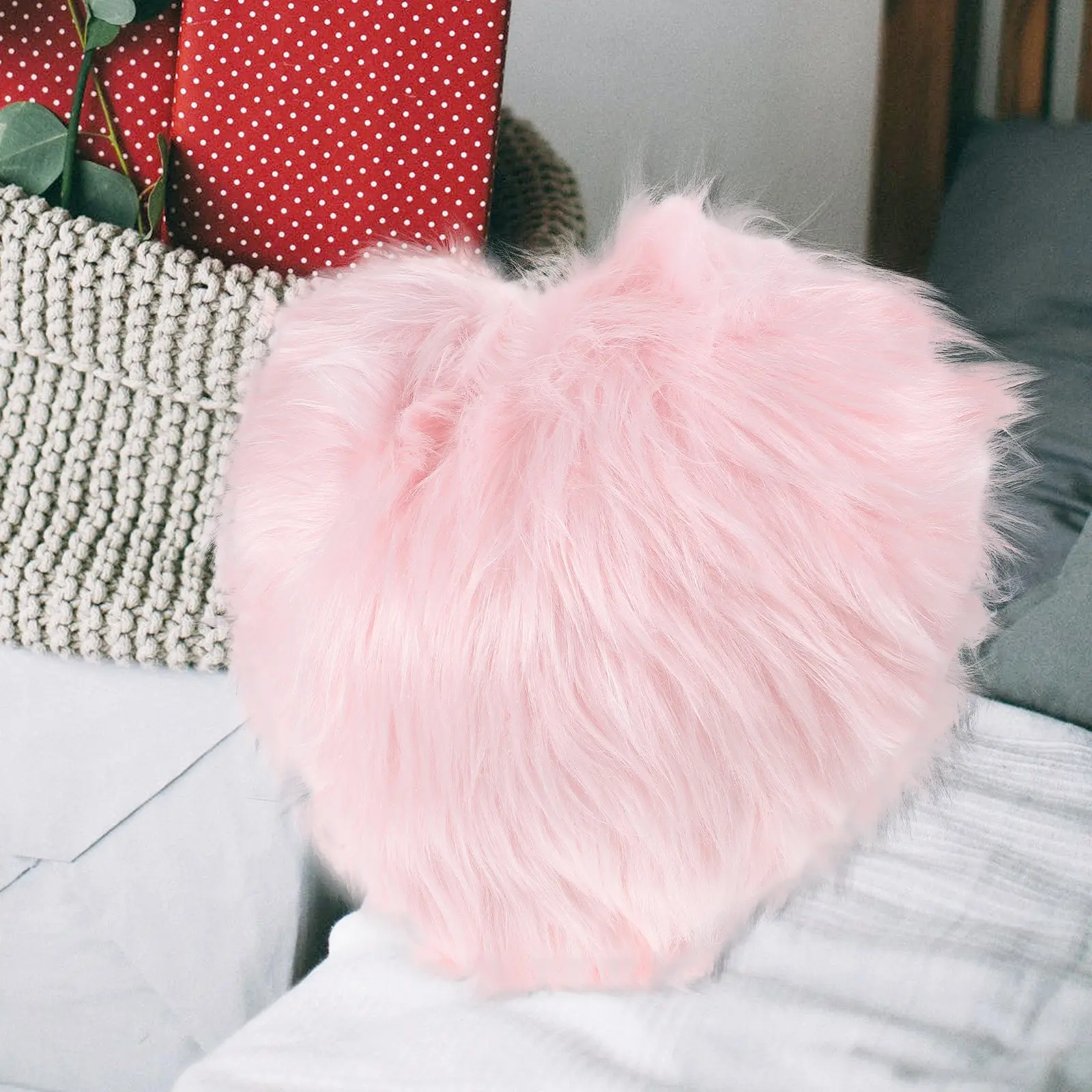

Heart Shaped Pillow Cute Soft Decoration for Couch Sofa Bed Comfortable Throw Pillow for Living Room Office Bedroom