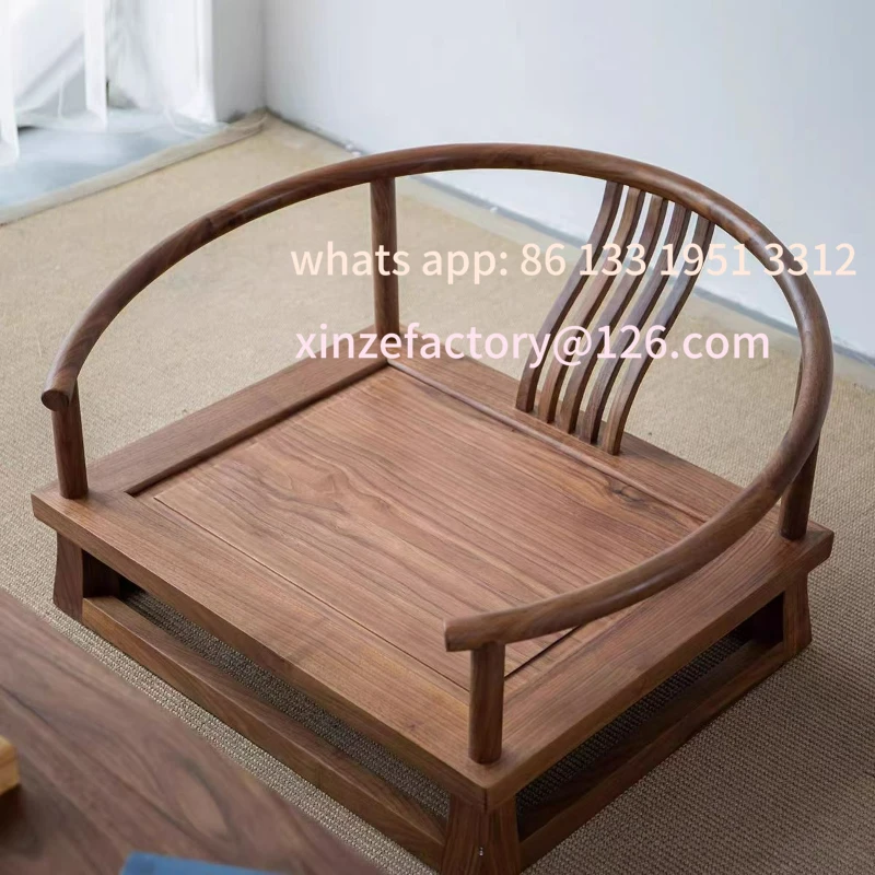 

Customizable old elm armchair new Chinese low chair tatami chair balcony casual chair