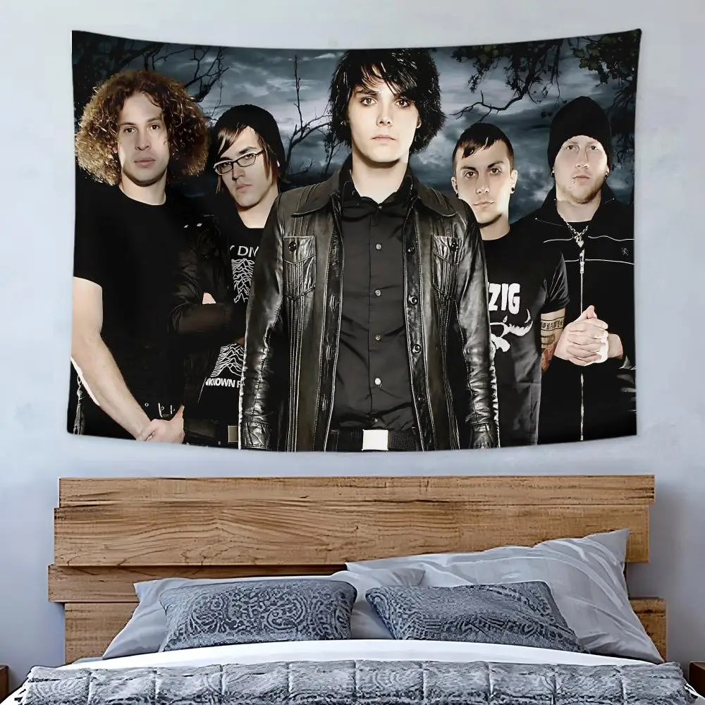 Band M-My Chemical Romance Tapestry Art Decor Banner Microfiber Backdrop for Bedroom Living Room Bar Garden Party