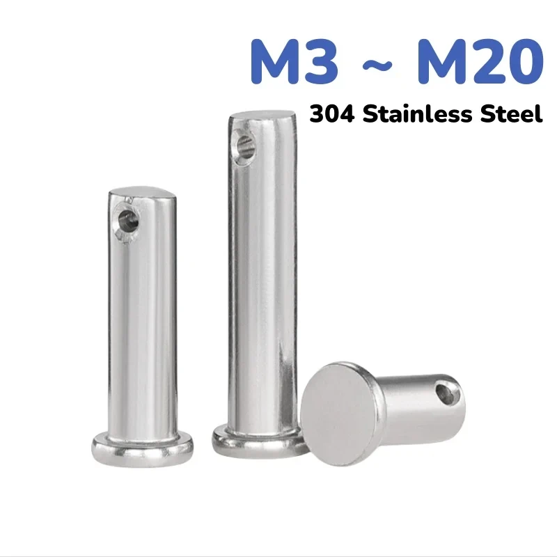M3 To M20 304 Stainless Steel Flat Head Locating Pin Hole Type Cylindrical Axis Positioning Fastener Pin