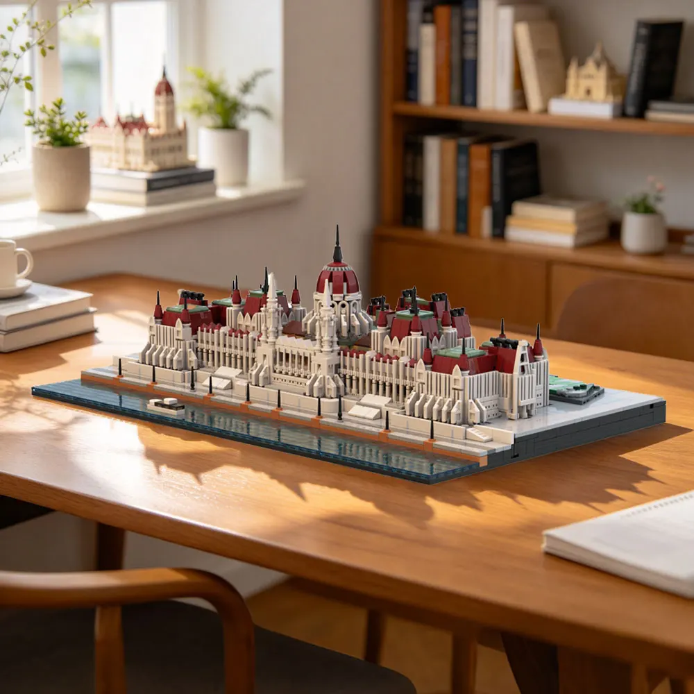 Hungarian Parliament Building Blocks Kit Budapest Landmark Gothic Architecture Enthusiasts Collection Decor Brick Toy Adult Gift