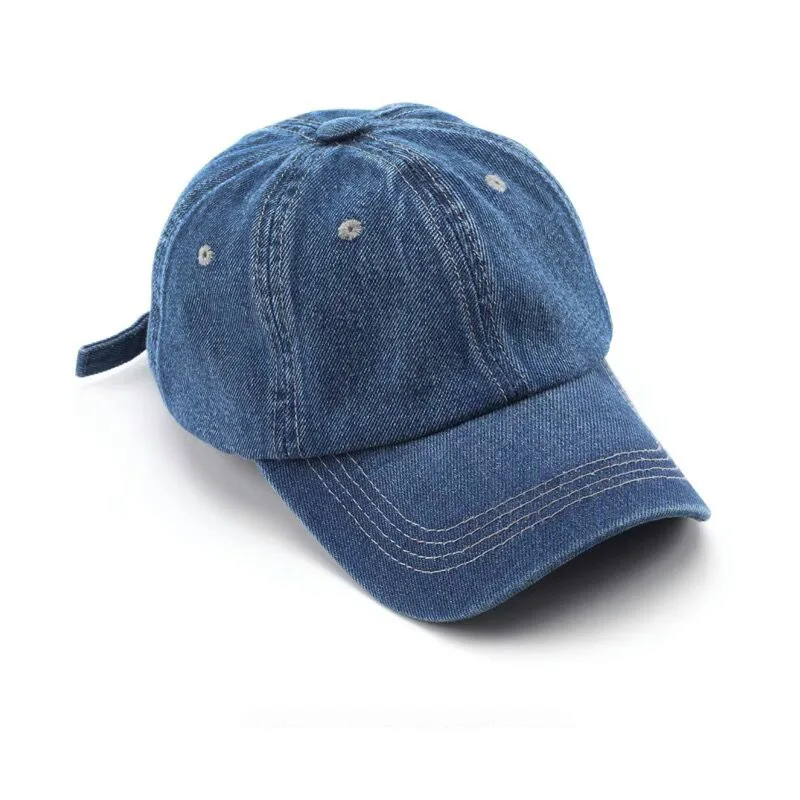 Denim hat summer light version solid color casual baseball hats female Korean version versatile corner eaves sun hat male