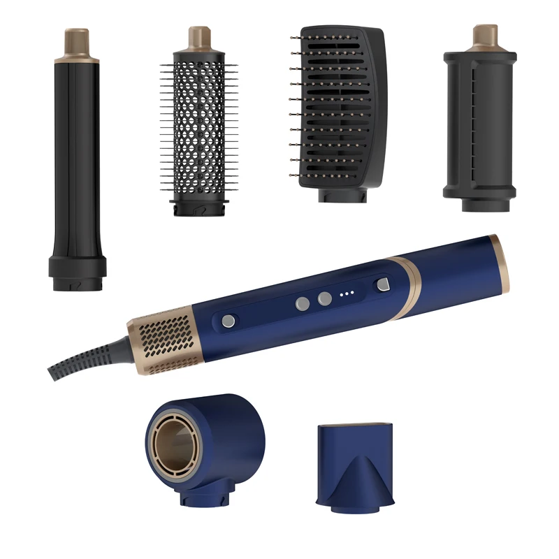 

6 in 1 Blow Dryer Brush, Detachable Hair Dryer Brush Air Curler Air Styler Wrap Negative Ion Brush, Travel Hair Styling Tool