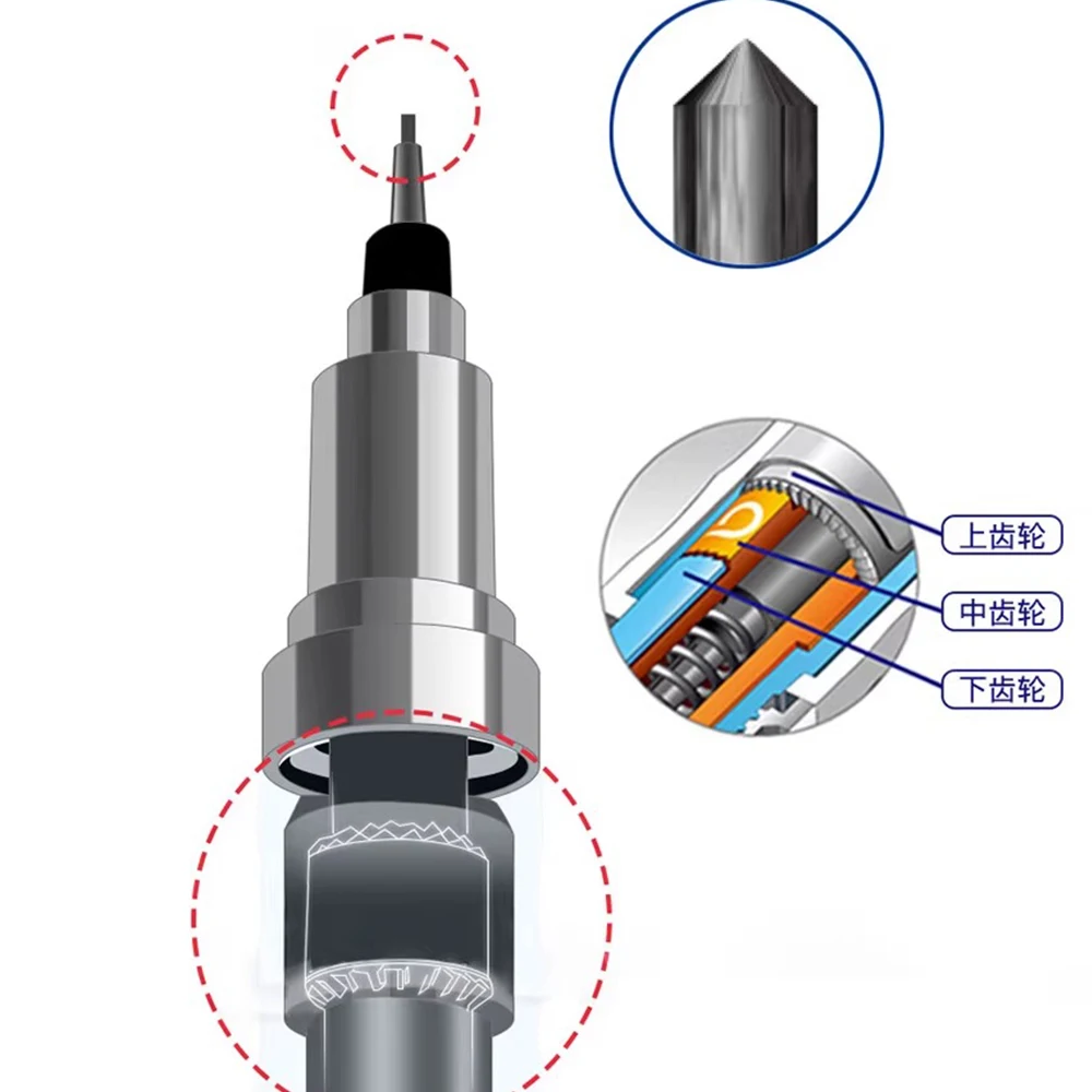 1pcs Japan Uni Mechanical Pencil M5-452 Automatic Rotation Continuous Lead 0.5mm Writing Painting HB/2B Art Stationery