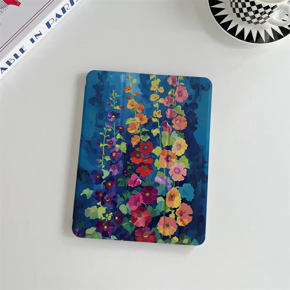 Oil painting flowers and plants suitable for iPad 11 Pro 11 inch Air 2025 iPad Air 5/4 10.9 10.2 9.7 tablet computer protective