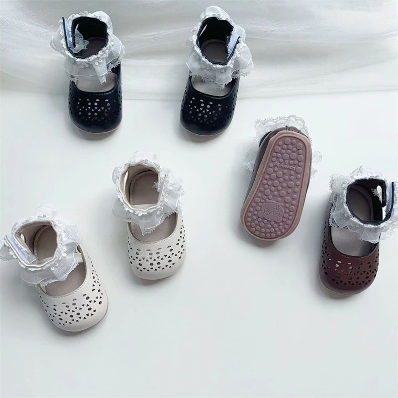 

Baby Girls Walking Shoes Spring Autumn Children Cutout Lace Princess Shoes Soft Soled Non Slip Toddler Kids Infant Casual Shoes