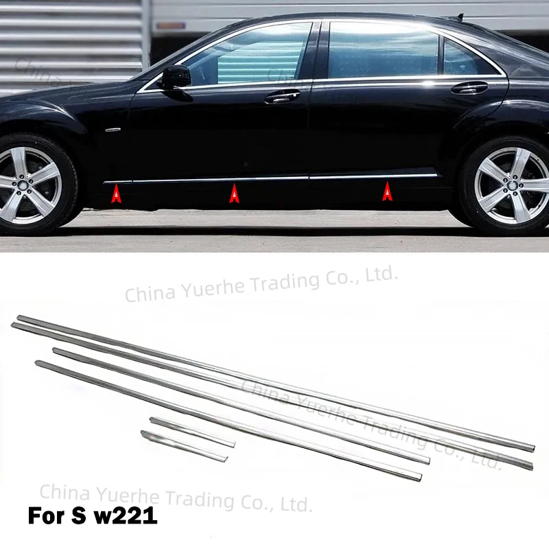 

A2216904180 A2216904280 A2216904580 A2216904680 For Mercedes Benz S Class W221 Car Door Chrome Trim Side Skirts Chromium