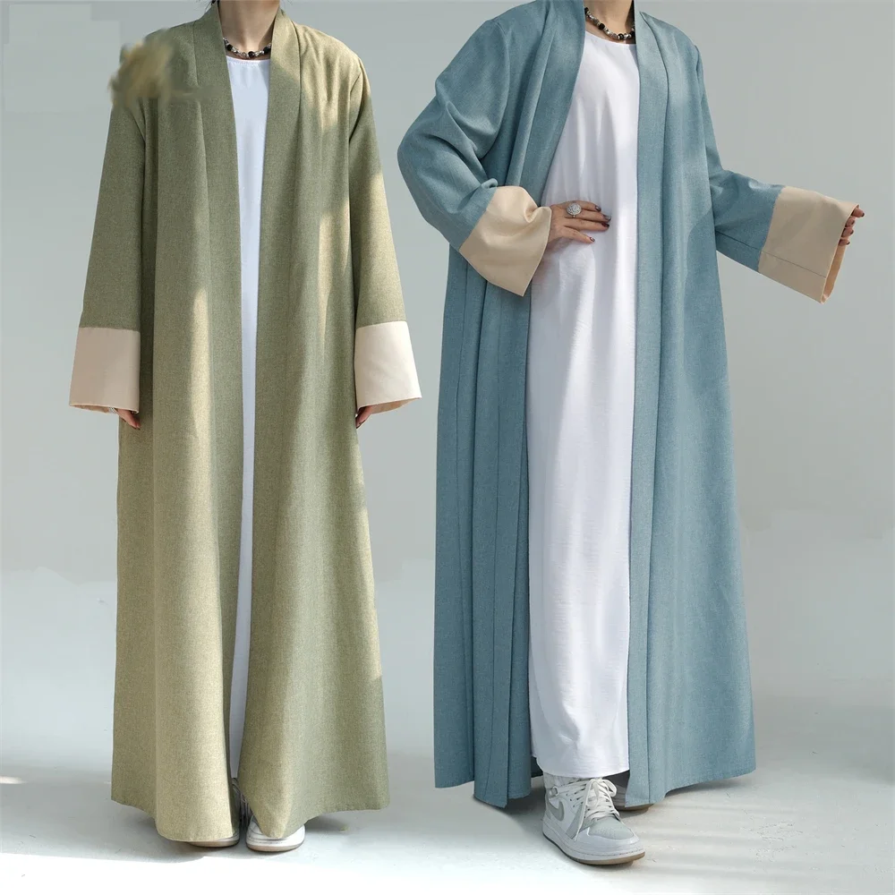

Dubai Muslim Women Maxi Dress Kebaya Abaya Eid Ramadan Djellaba Turkey Kaftan Kimono Cardigam Open Abayas Islamic Clothing Robe