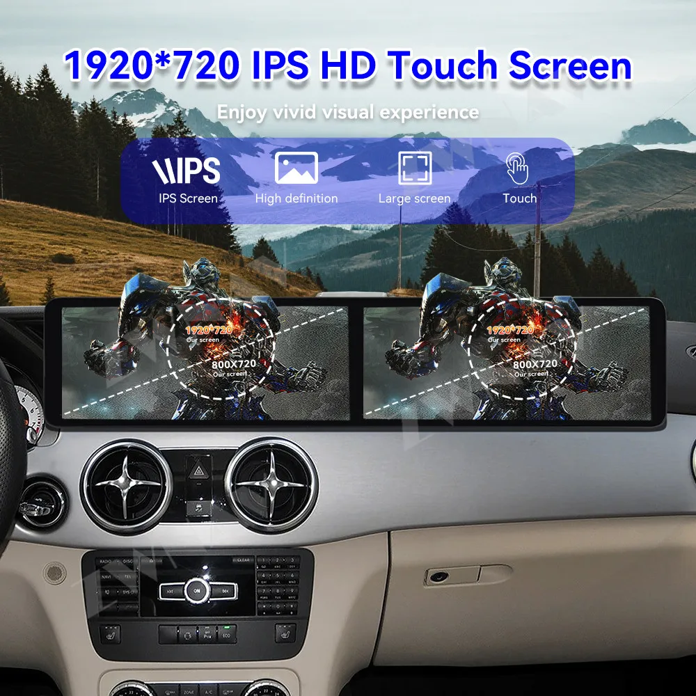 Car Radio Dual Screen For Mercedes-Benz GLK 2013-2015 Android GPS Navigation Multimedia Video Stereo Head Unit Passenger screen