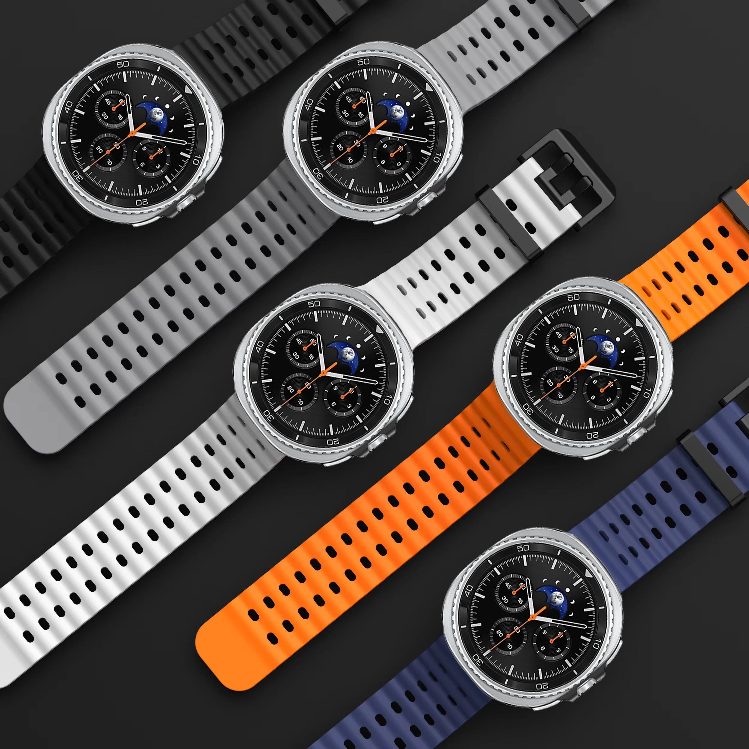 Ocean Band for Samsung Galaxy Watch 8 9 Strap 40 44mm Sport Silicone Bracelet Correa Pulseira Galaxy Watch 8 Classic 46mm Strap