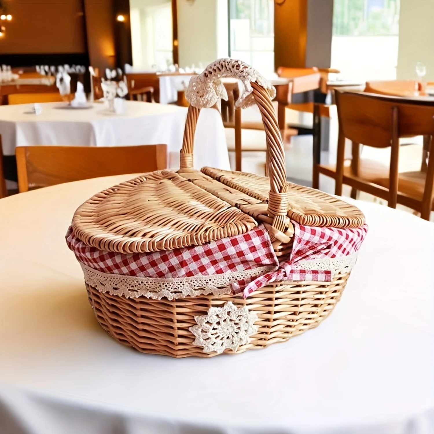 Hand-woven Baskets, Artisanal Picnic Baskets Made From Wicker,  Baskets, Outdoor Tote Bags, Handmade Vegetable Baskets, And Gift