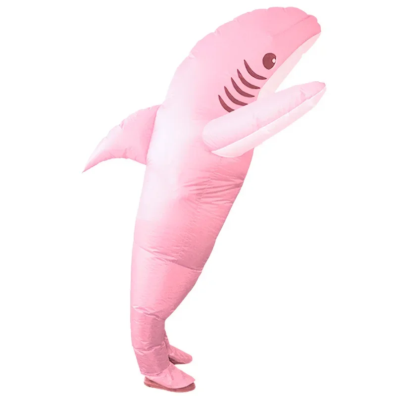 4 Colors Inflatable Shark Suit Party Prop Adults Blow Up Adult Shark Fancy Dress Costume Inflatable Toys Animal Outfit Cosplay