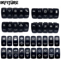 12V 24V Car Boat Rocker Toggle Switch (ON) OFF (ON) Waterproof 5 Pin ON/OFF Marine Push Button  LED LIGHT BAR  Blue LED Lights