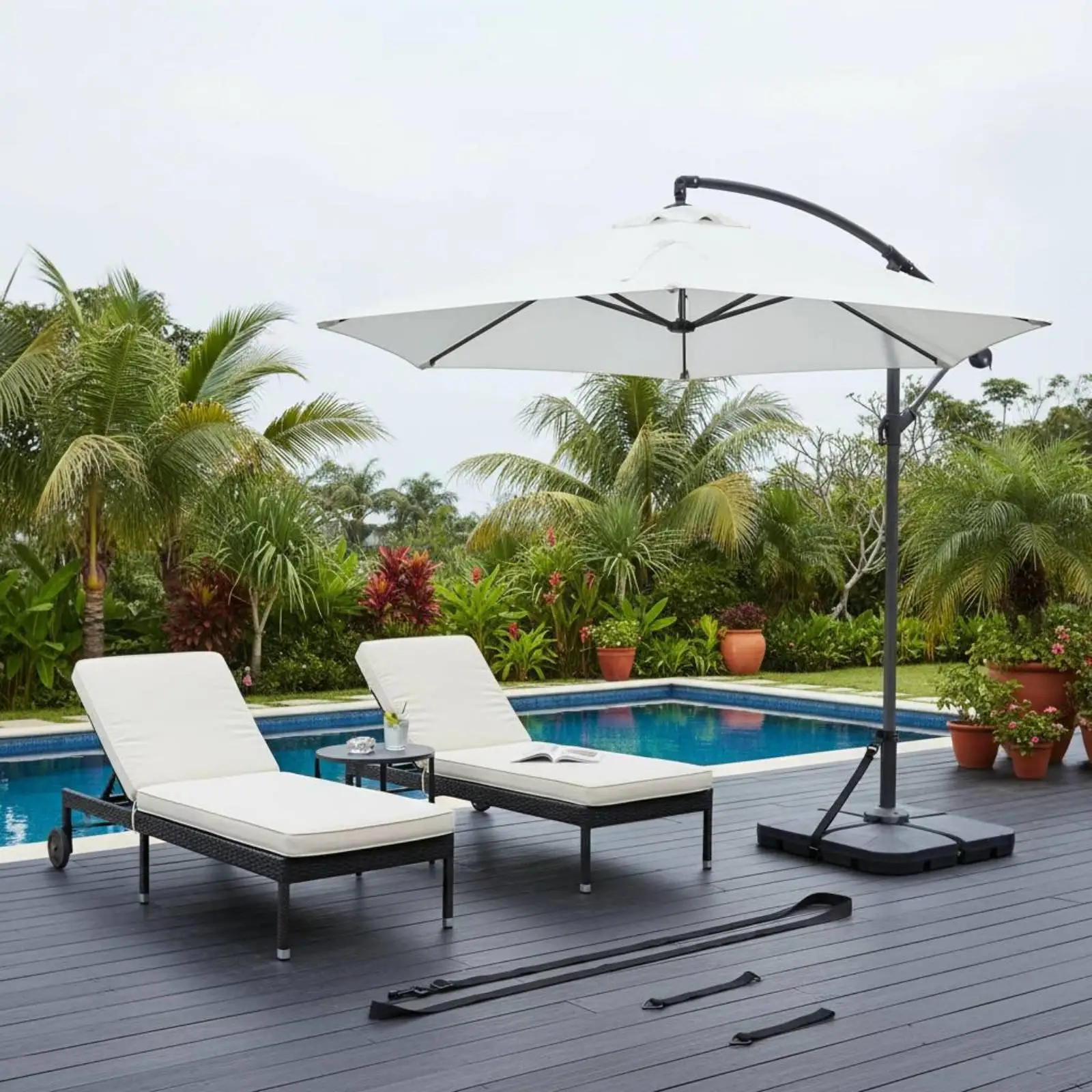 Outdoor Canopy Fastener Adjustable Windproof Parasol Tie Strap Set Patio Umbrella Holder for Garden Use