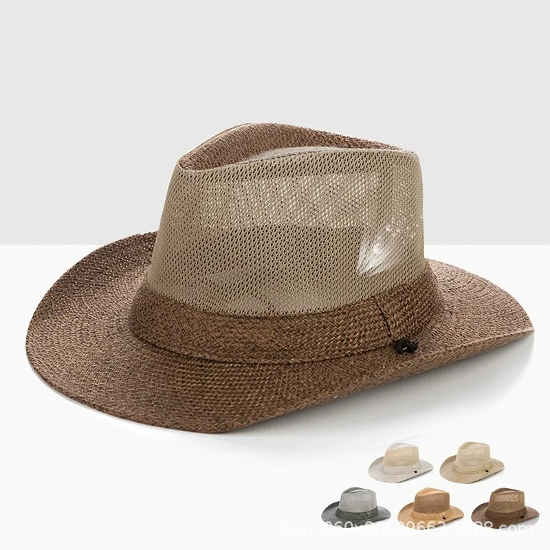 Men's Straw Hat: Spring/Summer Outdoor Construction Site Sun Hat, Breathable Sun Hat, Casual Sun Hat, Formal Cap, Fishing Cap