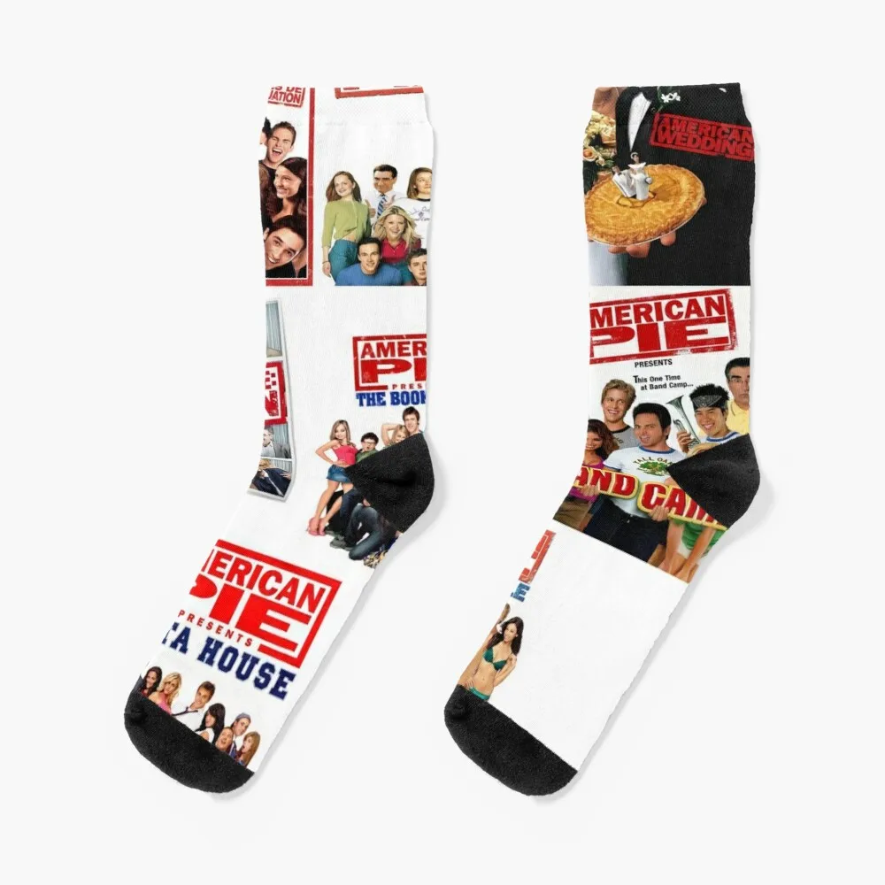 

american pie collage Socks Funny Socks Women Men Cycling Socks