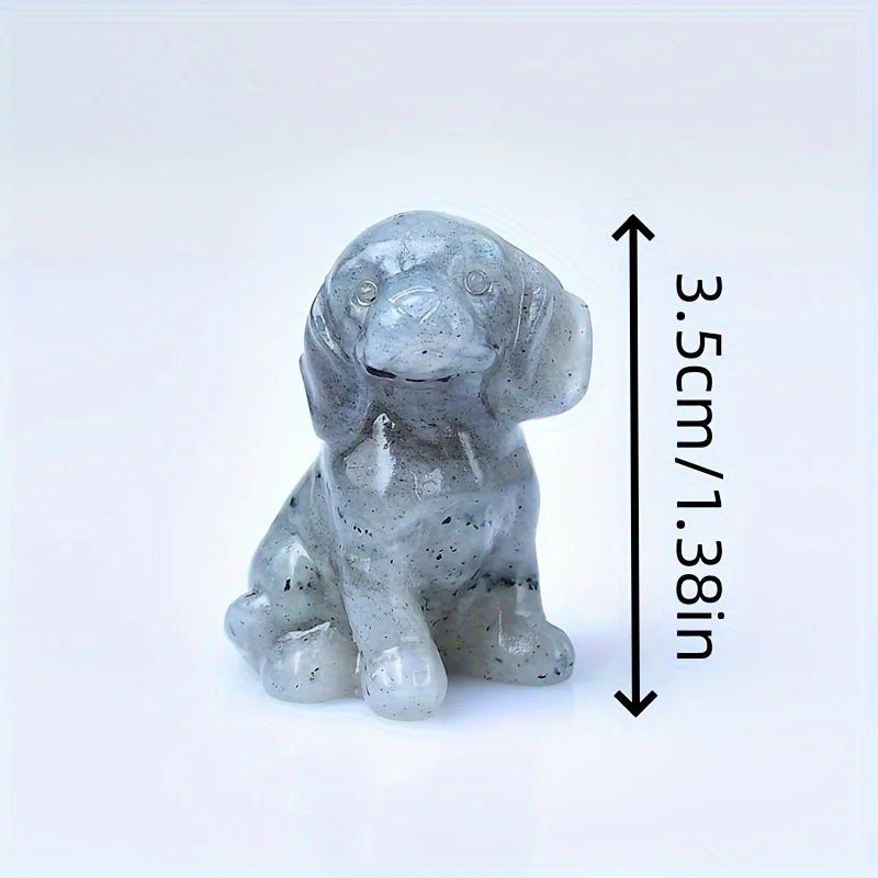 1pc CUPIDCRYSTAL Assorted Natural Rock Crystal Carving Puppy Figurine, Cute Animal Style, Pocket-Sized Stone, Home Decor