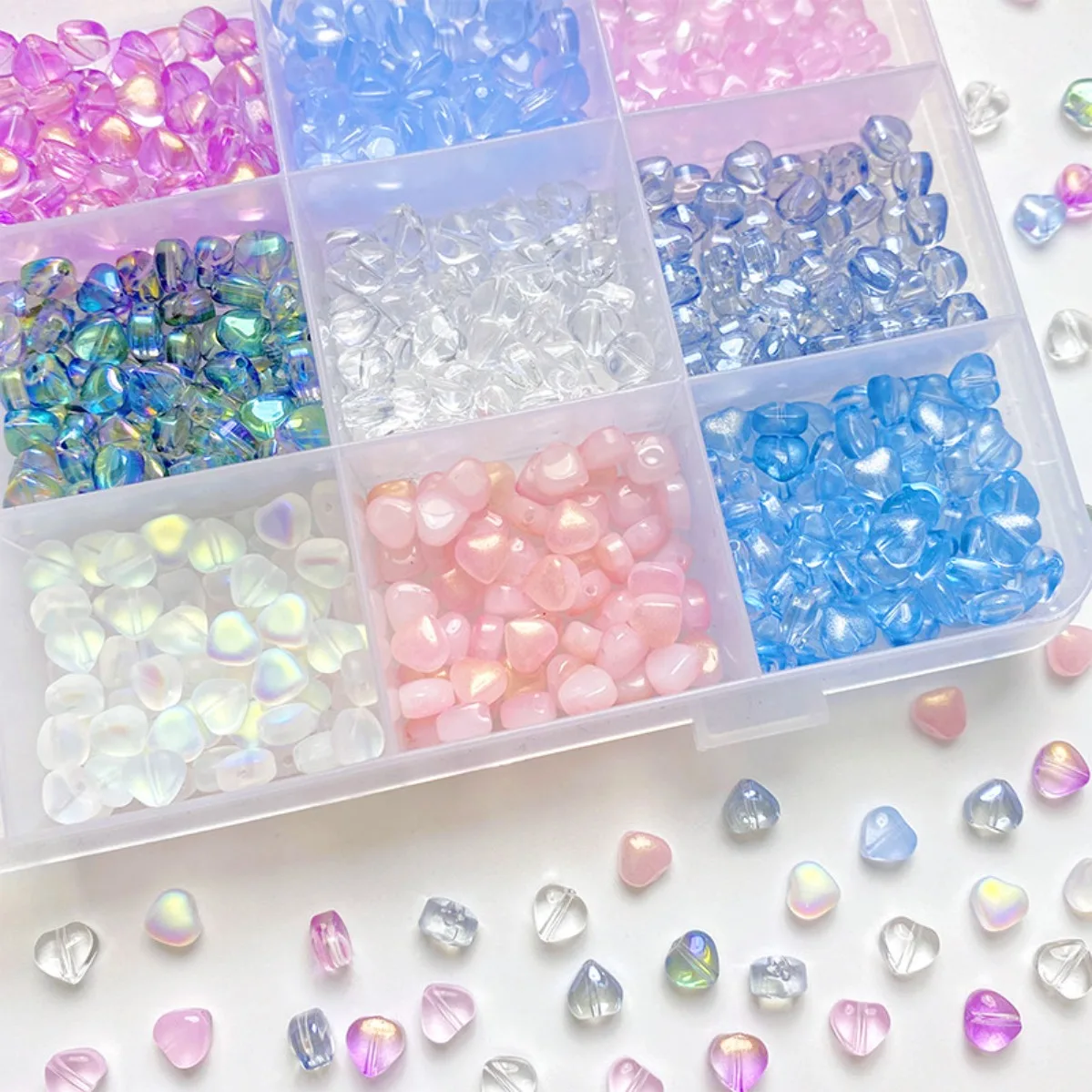 Czech Glass Beads Mini Heart Colorful Spacer Beads DIY Bracelet Necklace Jewelry Making Supplies