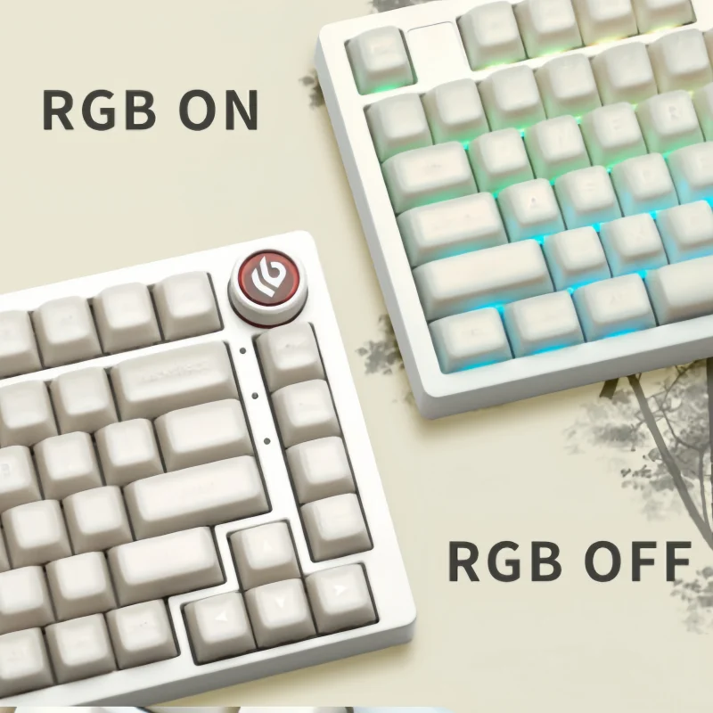 Xvx Mechanical Keyboard Keycap Pbt Rgb Transparent Sa Height 142 Key Adapter 68 75 87 104 108 Keys Small Set White Jade Keycaps