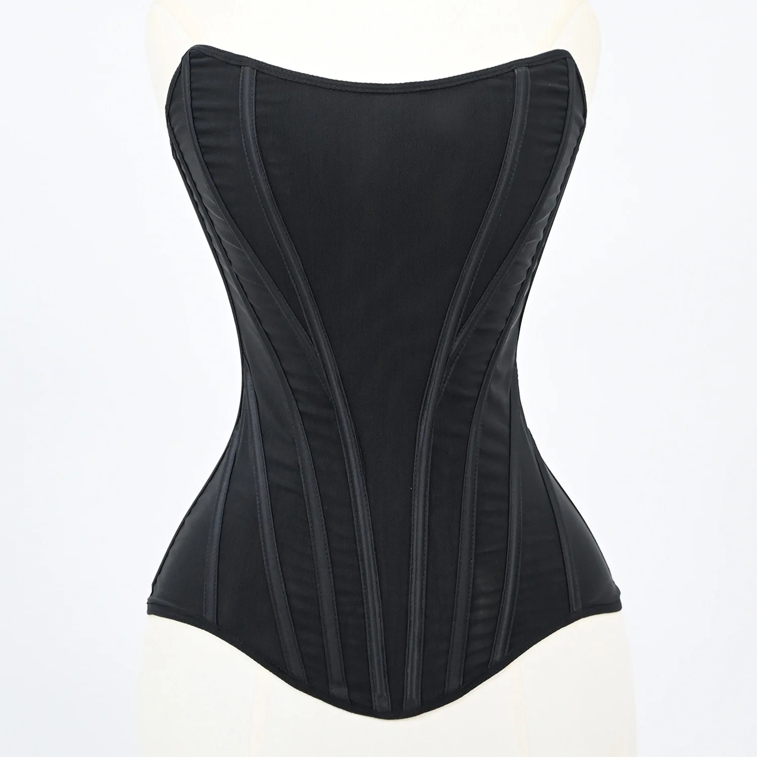See Through Mesh Corset with Bone Support Women Slimming WaistParty Club Outfit Body Shaping  Bustier Crop Top Shapewear Zipper