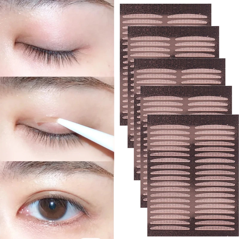 Transparent Double Eyelid Tape Self Adhesive Natural Invisible Big Eyes Lift Non-marking Mesh-Lace Eye Stickers Eyes Makeup Tool