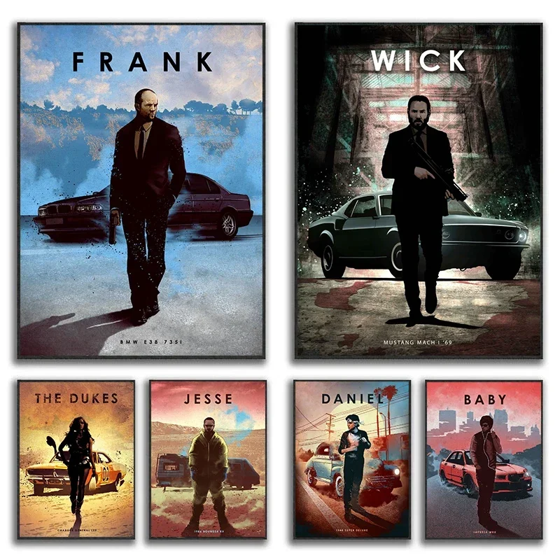 Classic Movie John Wick Canvas Paintings Posters and Prints Movie Wall Art Picture for Room Bar Cafe Home Decoration Unframed