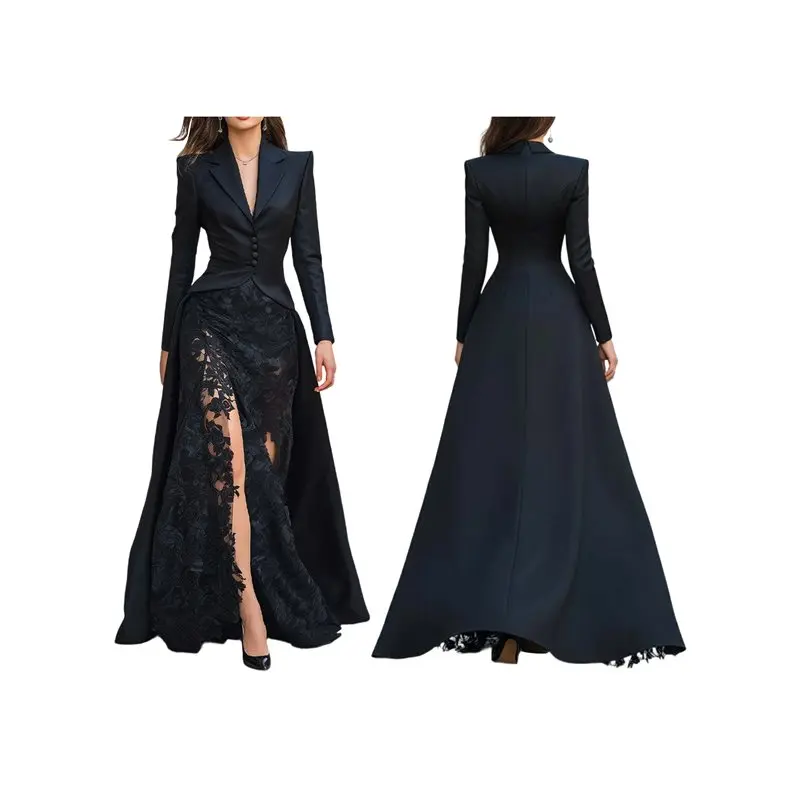 

CYL-2 Piece Outfits For Women Solid Blazer Jacket Skirts Sets Two Piece Suit Sets