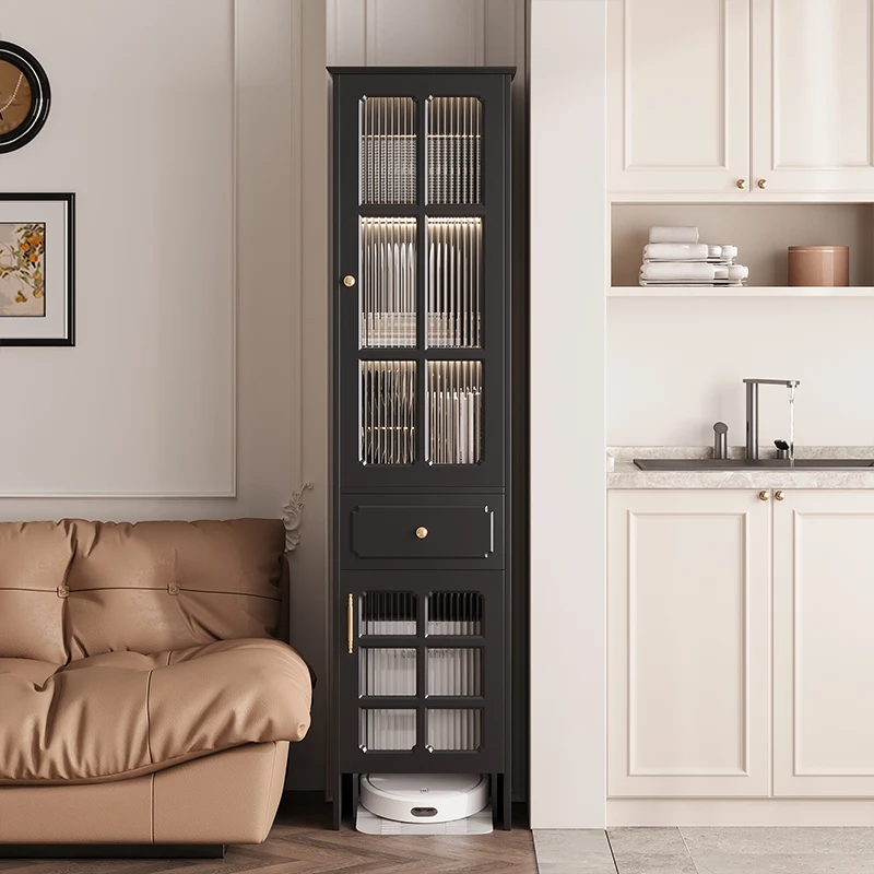 

Шкаф для хранения в американском стиле ретро, высокий шкаф, вертикальный шкаф, стена гостиной, базовая станция, черный шкаф для хранения