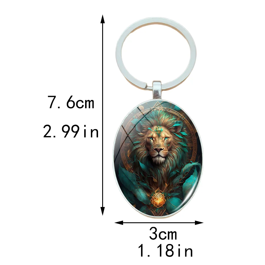 1PC Lion King Keychain Elliptical Decorative Pendant Charm Punk Car Backpack Accessories Fashion Jewelry Gifts