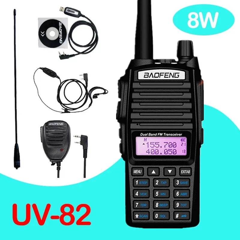 vhf uhf Walkie Talkie uv 82 Baofeng UV82 8W Ham Radio Transceiver Scanner Radio Stations Dual Band Amateur for Hunting UV-82